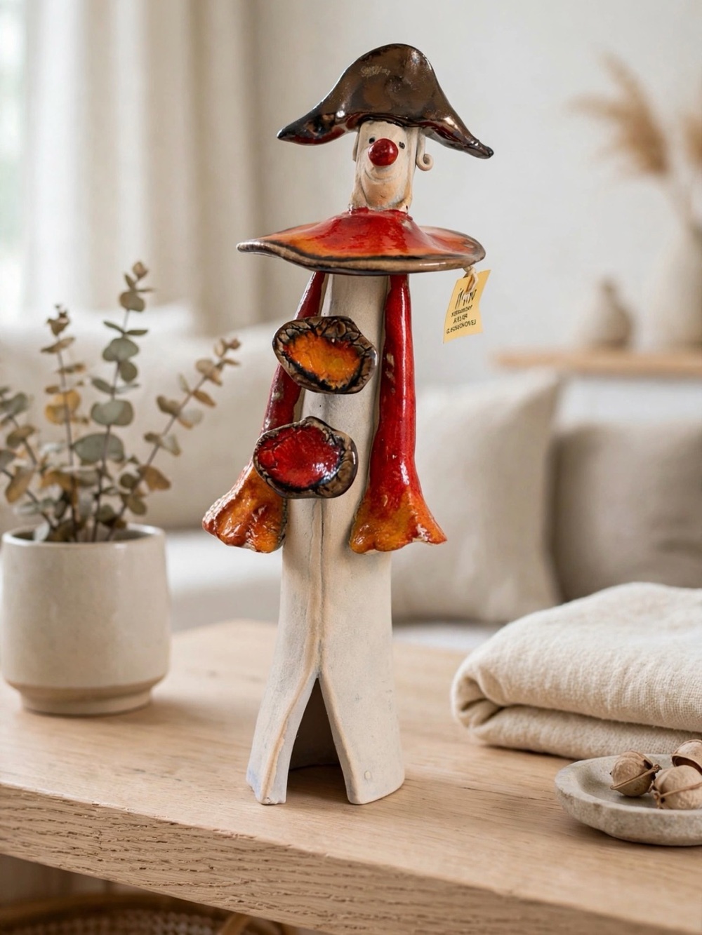 Vintage Handmade & Hand Painted Ceramic Figurine Art